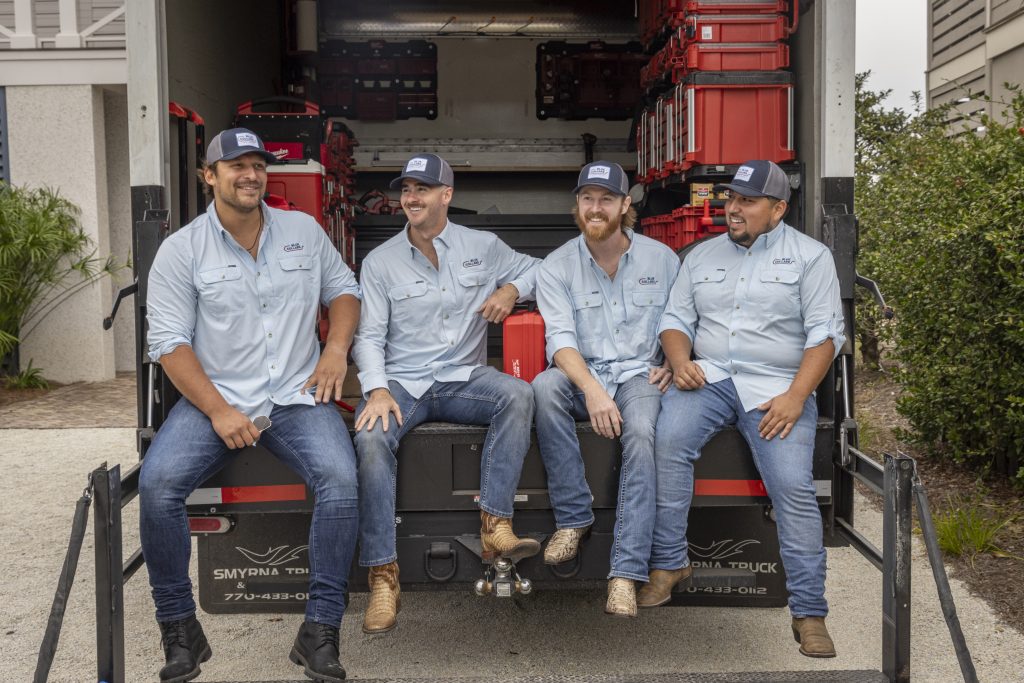 Crew with truck